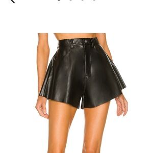 Weworewhat flare leather shorts